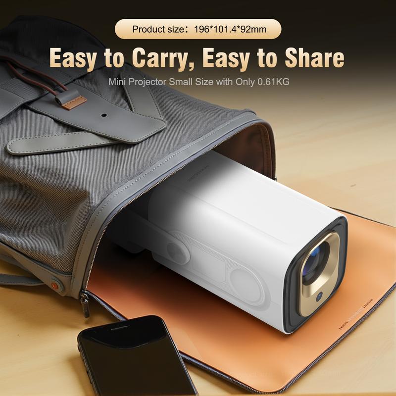 [US warehouse] Magcubic HY310 Projector Native 1080P 330ANSI Auto Focus Keystone Correction 4K Videosource Supported BT5.4 WIFI6 60Hz Reflash Home Cinema Mini Projector 130"Screen Audio Airmouse Built-in Speaker Allwinner H713 180°Flexible Rotating