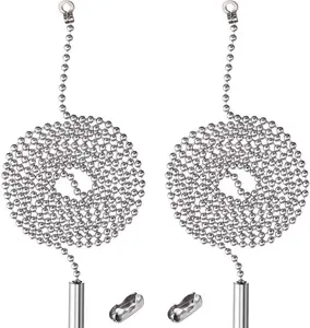 Pull Chain String Extension 2 Pack with Connector Ceiling Fan Light Fixture Light Bulb 304 Stainless Steel Switch Chain Extender