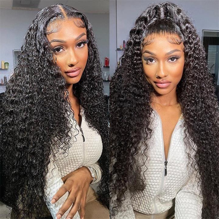 Hot Star Water Wave 13x6 HD Transparent Lace Front Wigs Human Hair 180% Density Human Hair Wigs for Women Pre Plucked with Baby Hair Natural Color