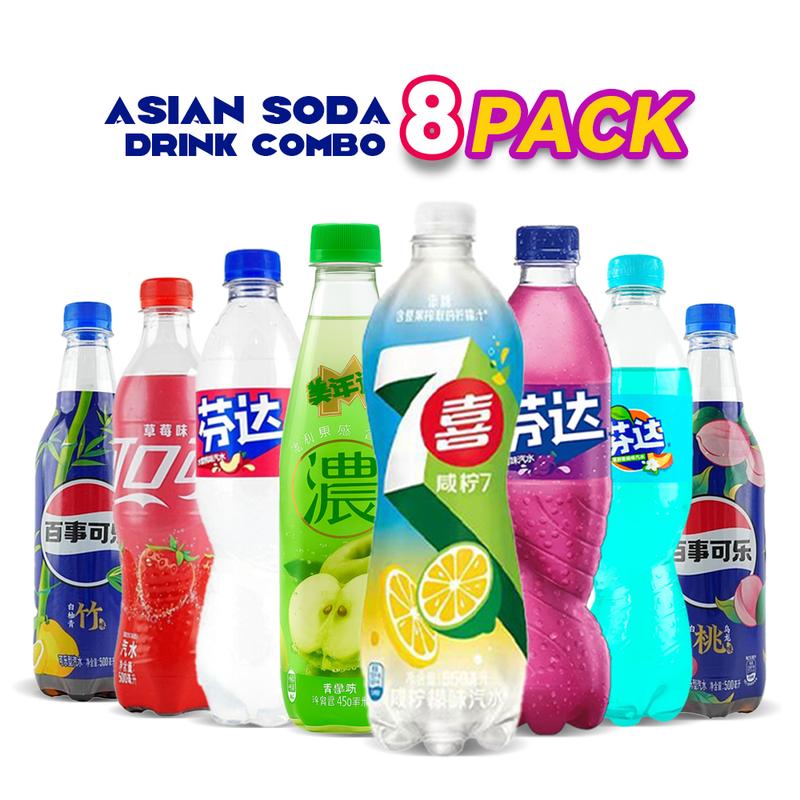 8 bottles of Asian beverages Collection of Casual Drinks - Various Beverage Boxes for Summer Refreshment