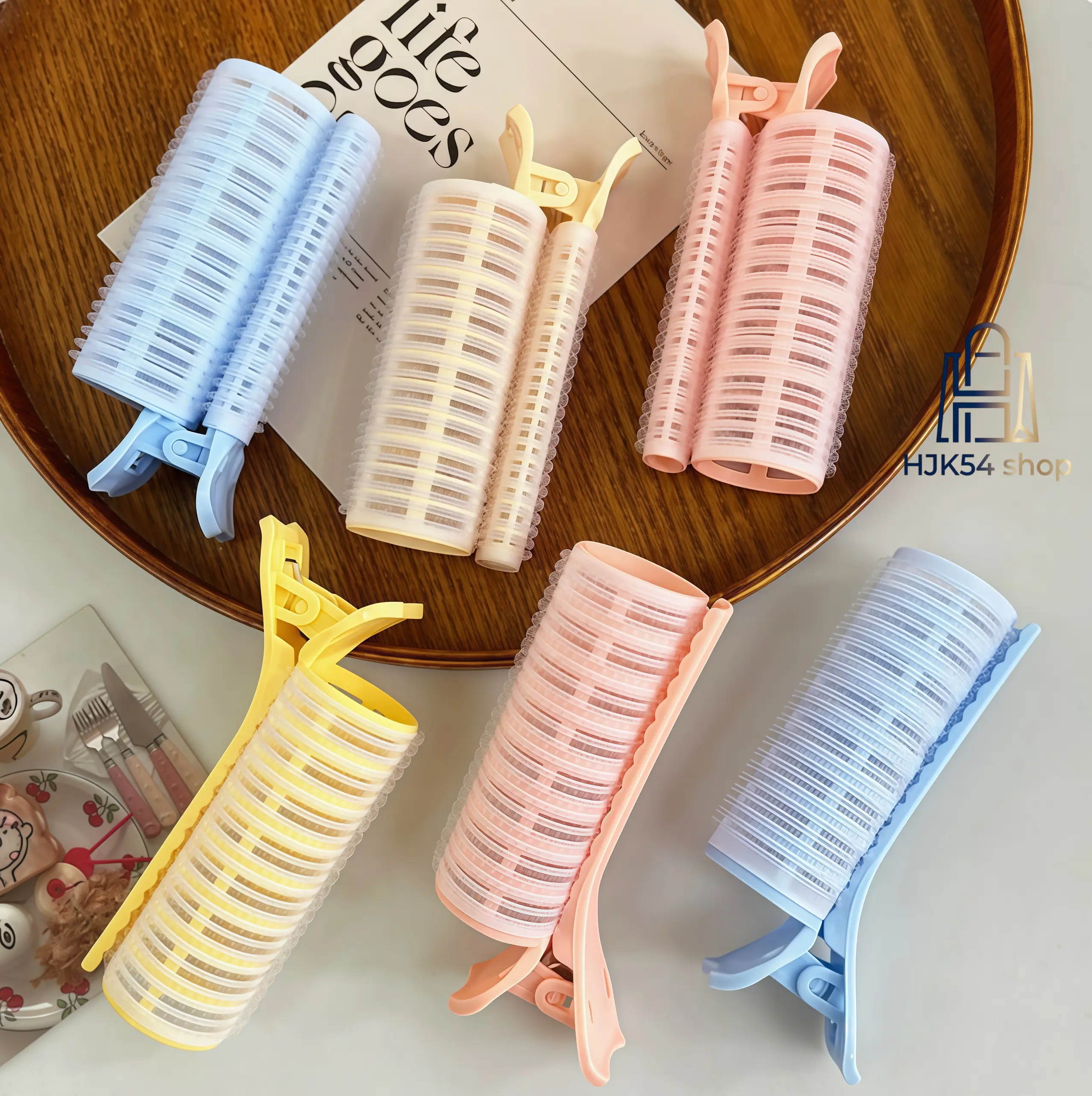 6PCS Heatless Hair Rollers with Clips, Self-Grip Volumizing Hair Curlers for Bangs & Root Lift, No Heat Curlers for Long/Short Hair, Salon-Quality DIY Styling Tools for Women