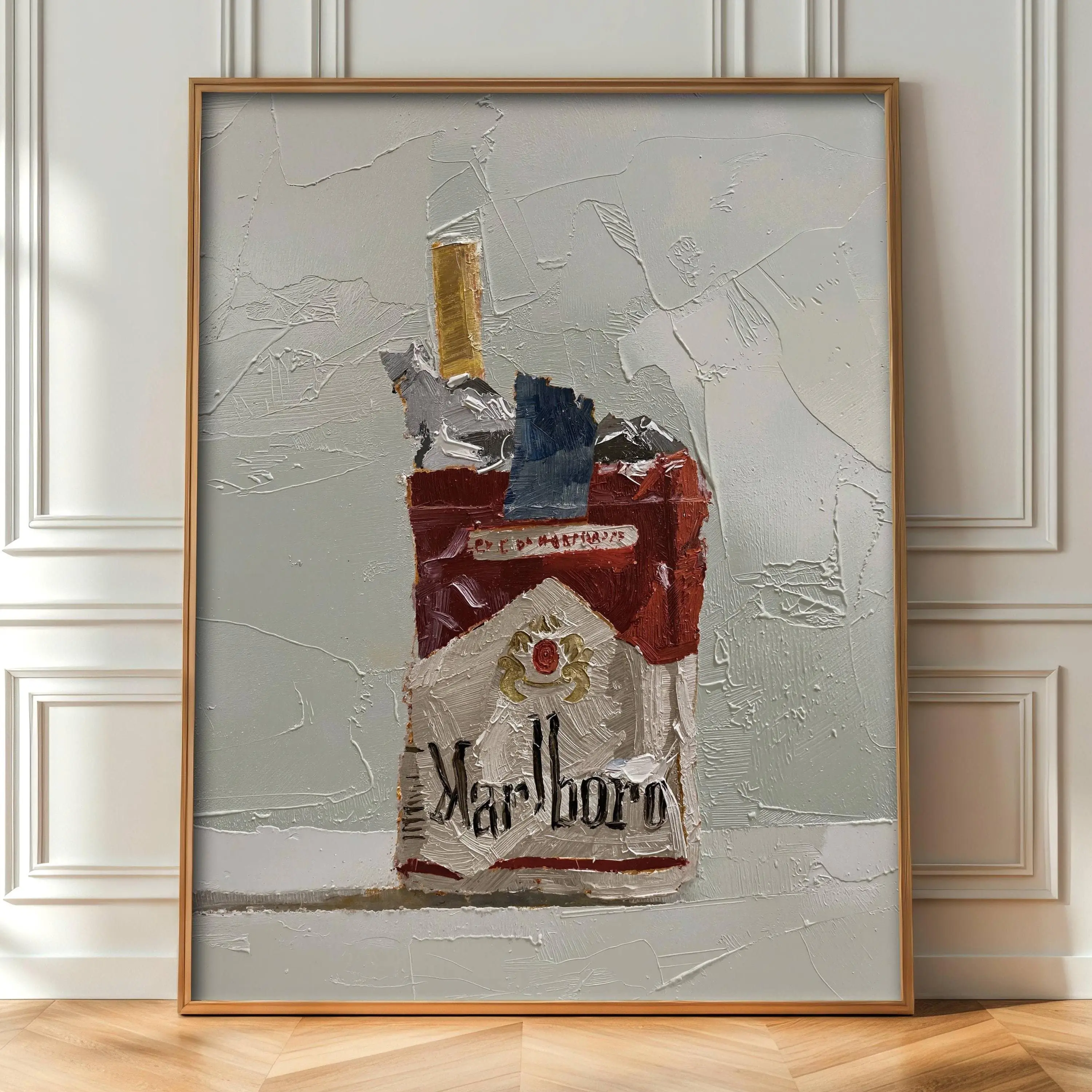 marlboro cigarette pack Marlboro Cigarette Pack Poster, Oilart Style Smoking Prints, Retro Vintage  Wall Art Decor Gift (Unframed)