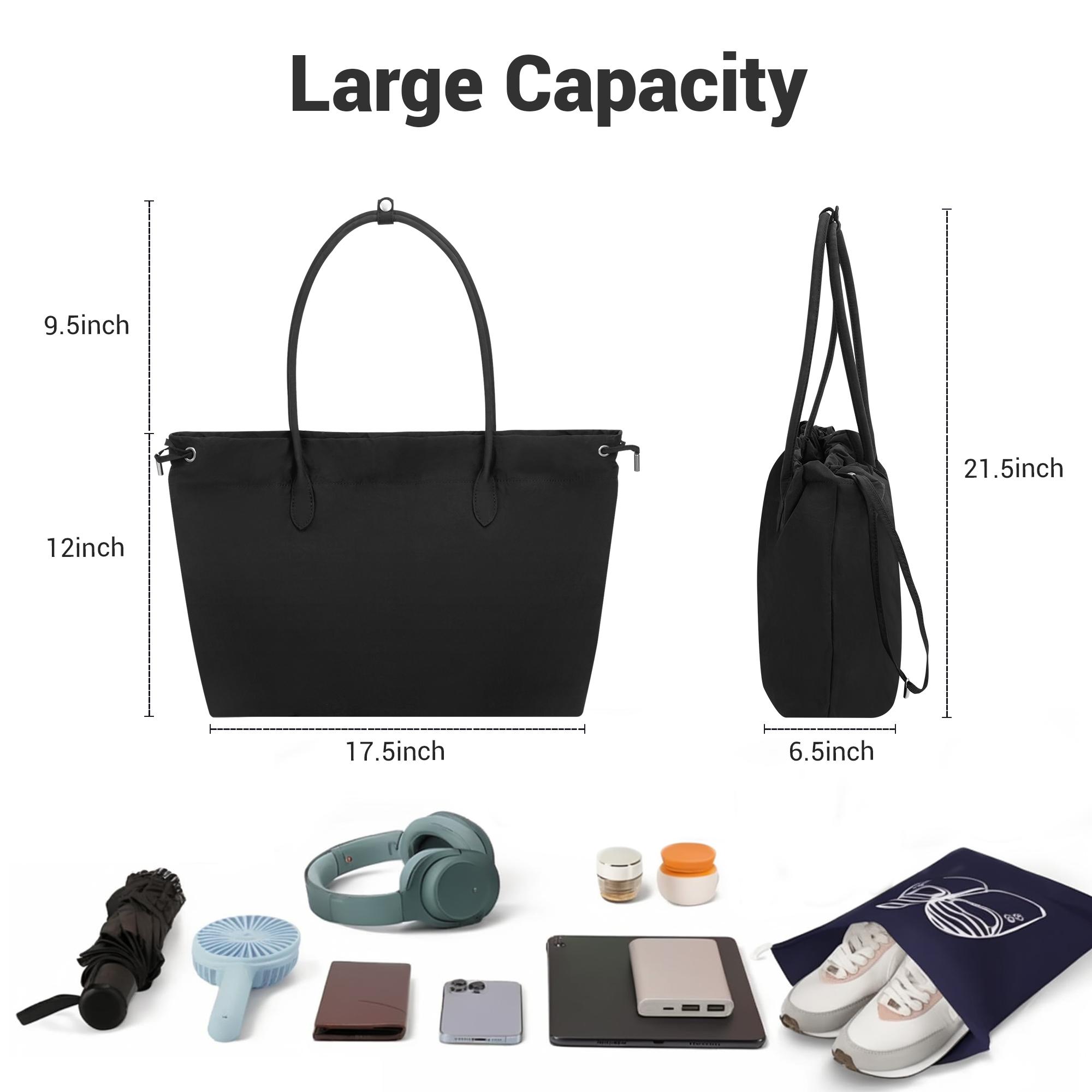 Versatile Large Capacity Tote Bag for Work & Travel Classic Black Shoulder Bag with Easy Carry Handles