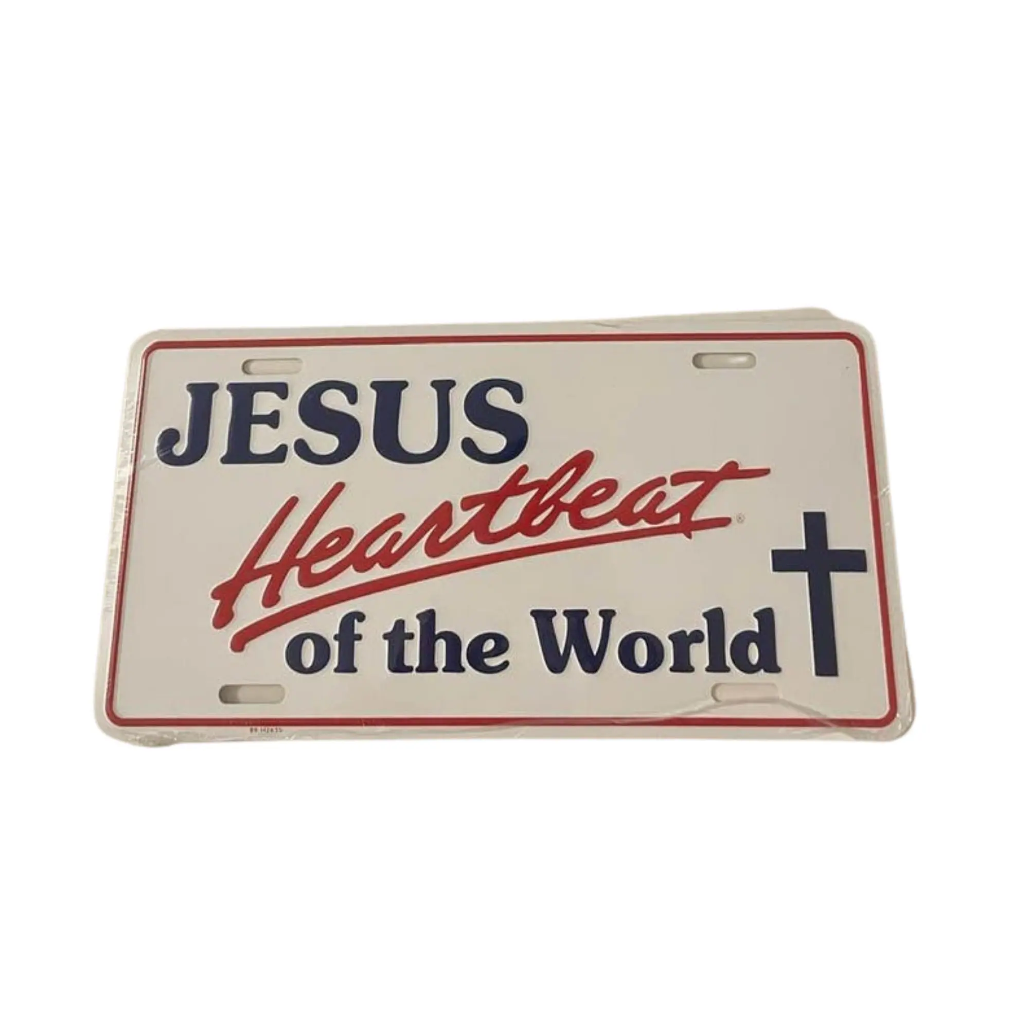 Jesus Heartbeat Of The World Booster License Plate
