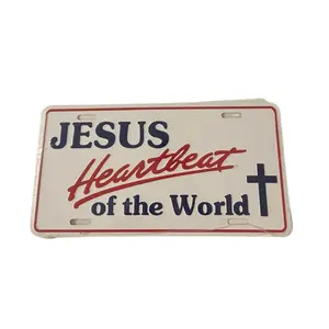 Jesus Heartbeat Of The World Booster License Plate