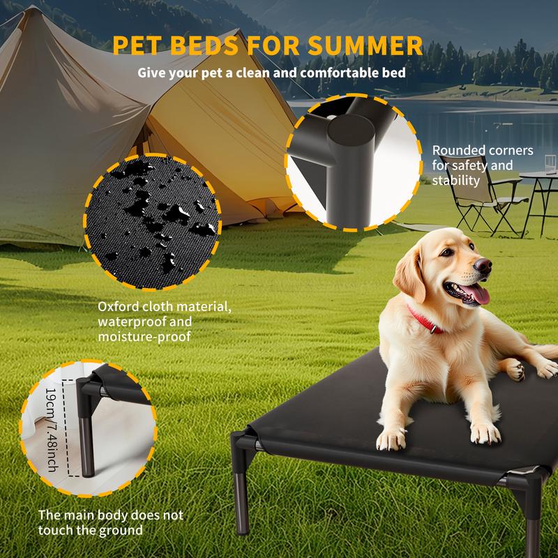 All-Season Elevated Military Dog Bed - Washable, Cooling & Warm, Portable Cot for Large Breeds (Golden Retriever), Cats and Small/Medium Dogs