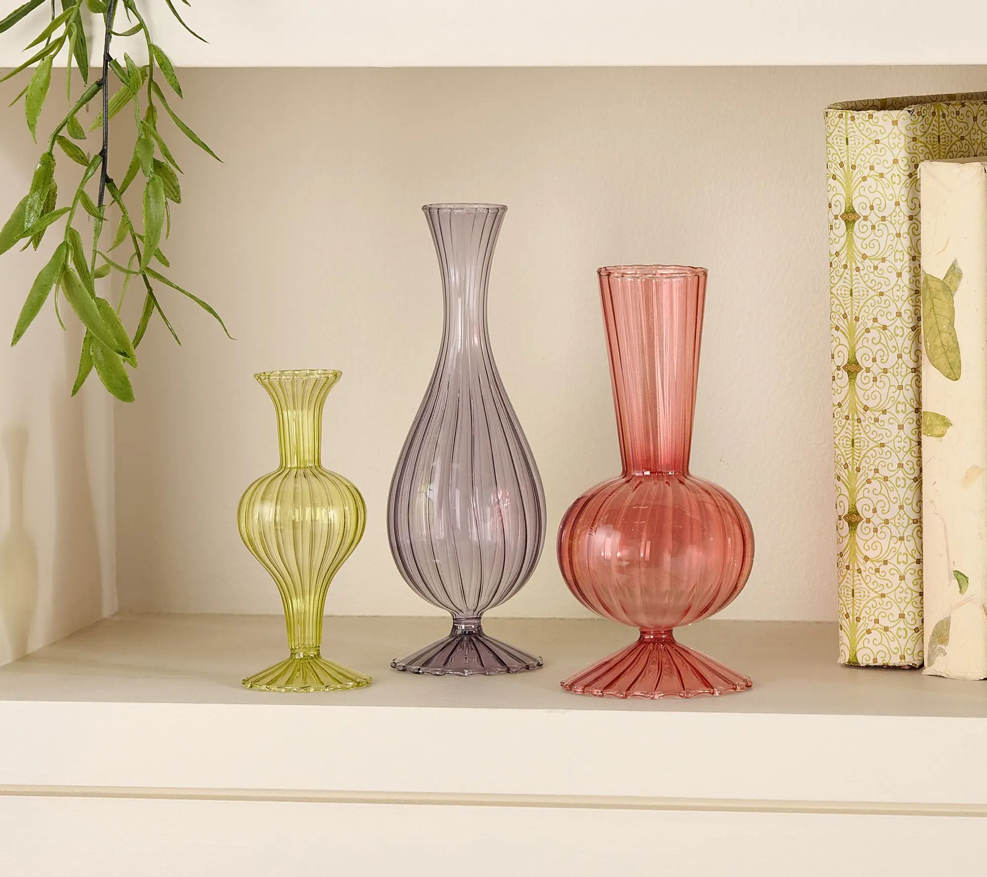 Ode to Color by Lori Weitzner S/3 Colored Glass Bud Vases Ode to Color by Lori Weitzner S/3 Colored Glass Bud Vases