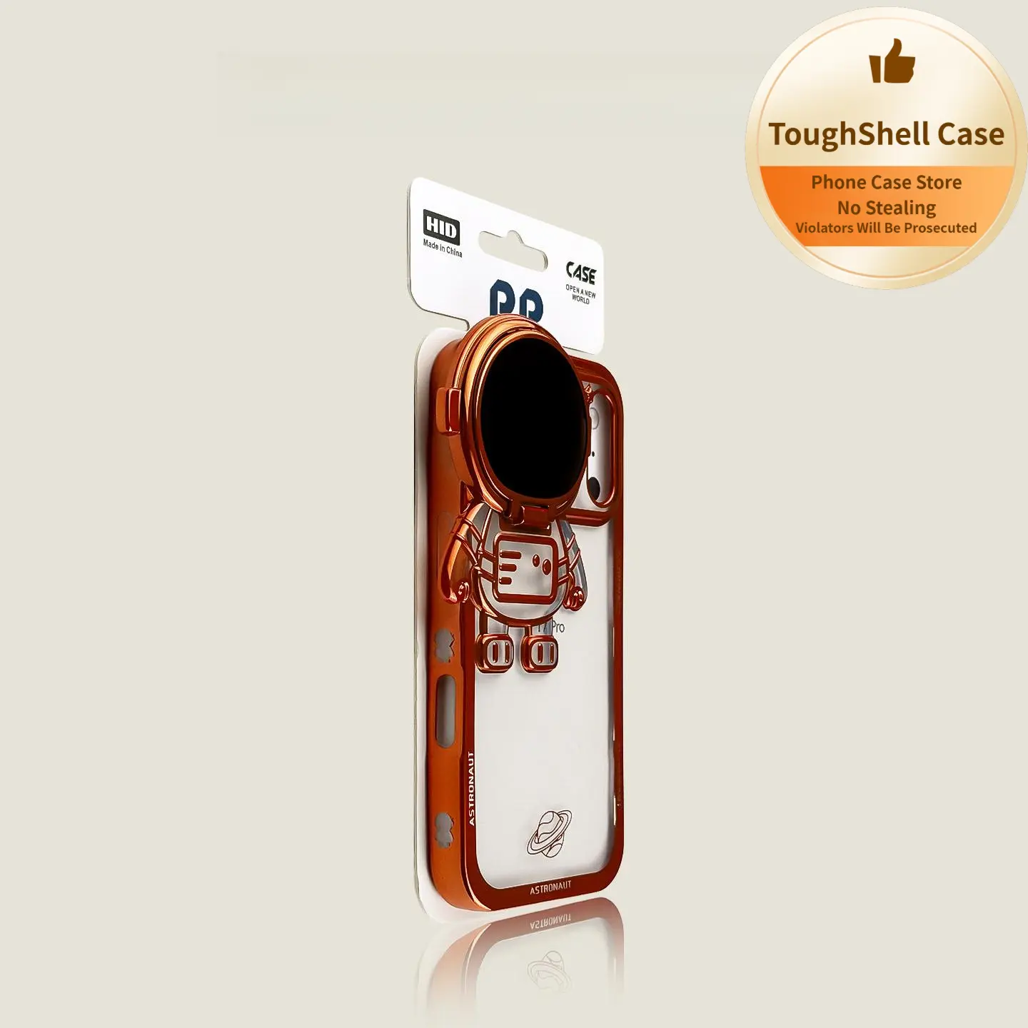 Sturdy Customized Astronaut Cartoon Silicone Cellphone Case for iPhone 16, 17 (Promax Sizes) - Translucent Back, Foldable Landscape Bracket, Shockproof Protection, Tech Accessory (None Option Available), Accessories