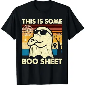 Funny Halloween Shirts For Men, This is Some Boo Sheet Ghost Retro Funny Halloween Men Women T-Shirt Menswear - Available from size S to 5XL Cotton Top