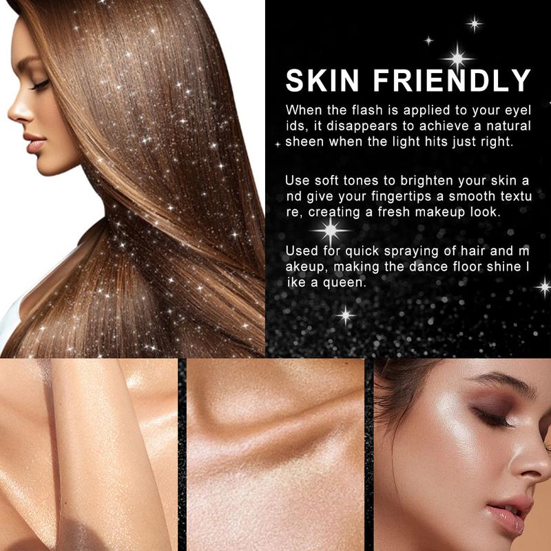 Ytruns 2Pcs Quick Dry Glitter Spray Kit for Hair & Body 100ml High Gloss Shimmer Spray for Lips Eyes Face & More Perfect for Music Festivals Makeup Ytruns 2Pcs Quick Dry Glitter Spray Kit for Hair & Body 100ml High Gloss Shimmer Spray for Lips Eyes Face & More Perfect for Music Festivals Makeup