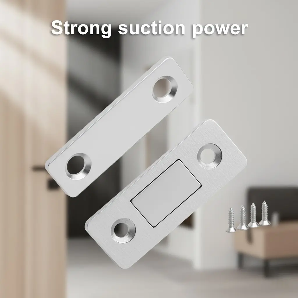 Magnetic Cabinet Locks - Invisible No-Drill Latches with Strong Suction Power - Easy Installation for Secure Home & Office Storage - 8-Pack