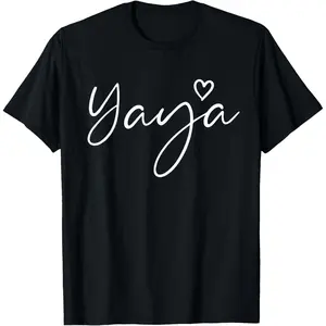 Comfortable short sleeves in summer Yaya Gifts For Women Grandma Heart Mother's Day Yaya T-Shirt