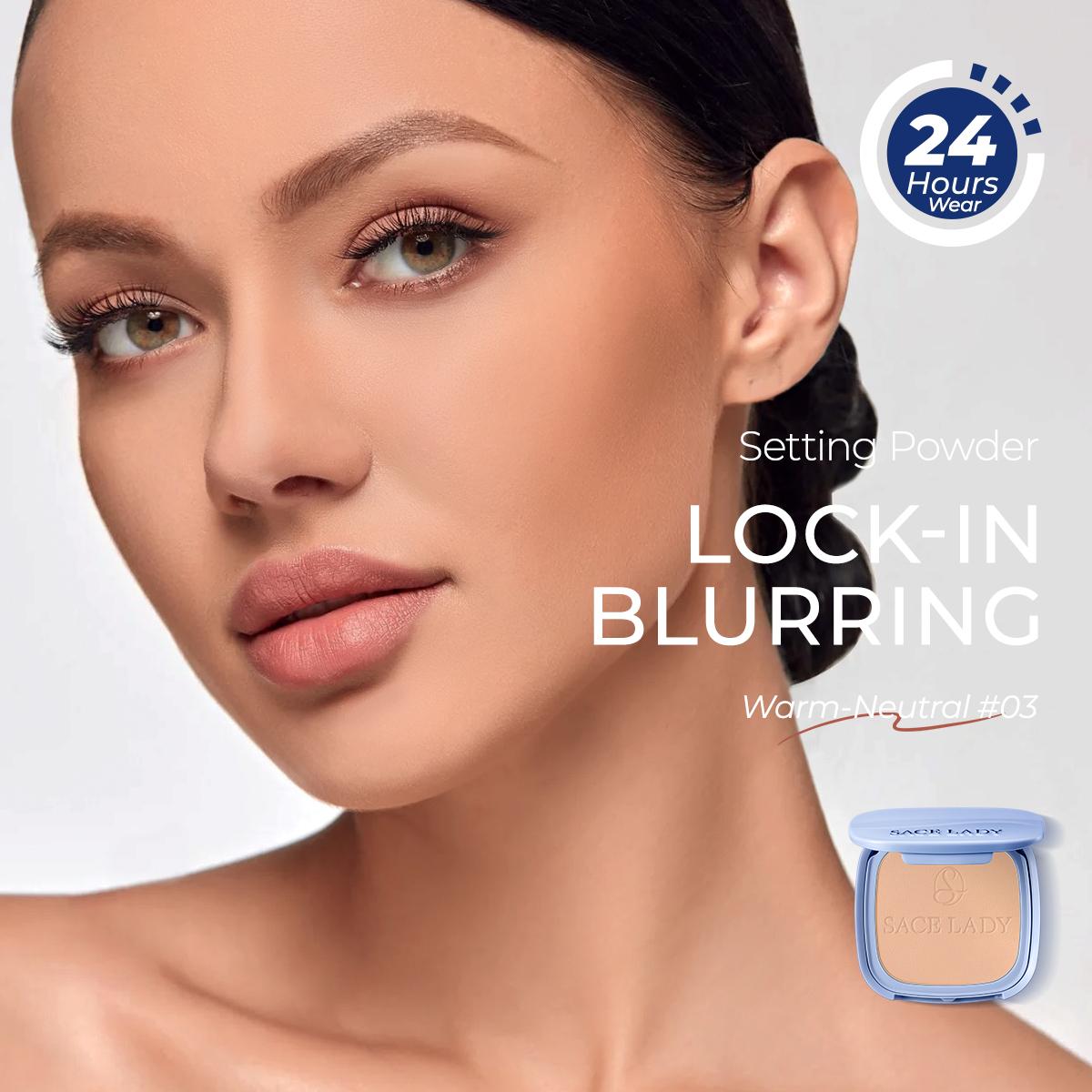 SACE LADY Oil Control Face Setting Powder,Waterproof Long Lasting Talc-Free Pressed Powder Matte Face Makeup With Puff 0.35Oz