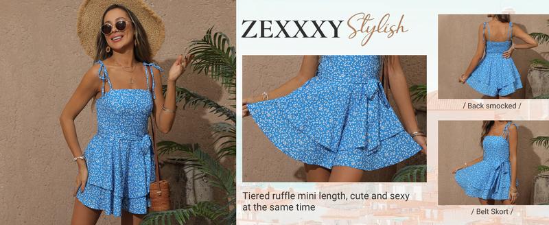 Women's All Over Print Tie Shoulder Rompers, Boho Sleeveless Spaghetti Strap Tie Wide Leg Short Romper, Holiday Vacation Beach Summer Clothes, Ladies Clothes for Daily Wear, Womenswear Women's All Over Print Tie Shoulder Rompers, Boho Sleeveless Spaghetti Strap Tie Wide Leg Short Romper, Holiday Vacation Beach Summer Clothes, Ladies Clothes for Daily Wear, Womenswear