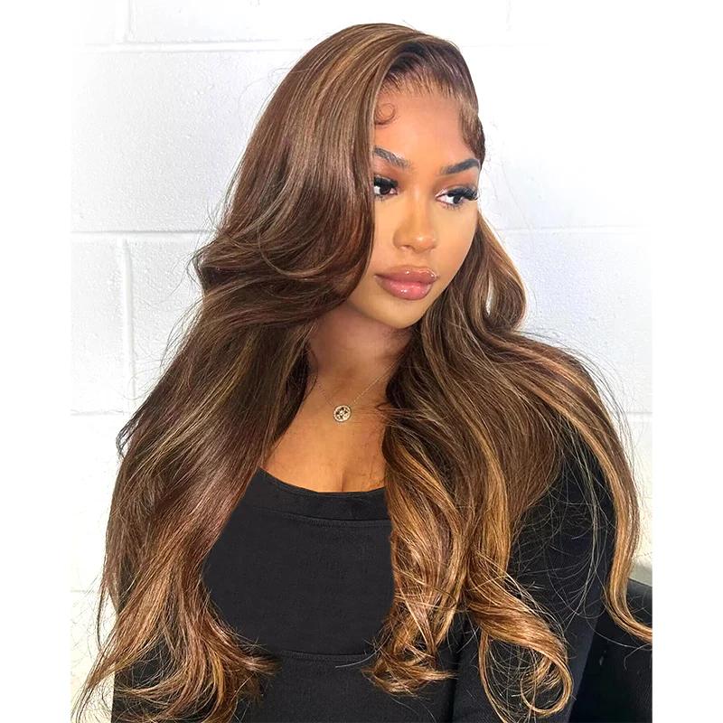 P4/27 Honey Blonde Body Wave Bundles Brazilian Straight Virgin Human Hair Piano Color Highlight Loose Deep Wave Extensions for Sew In