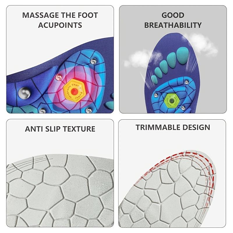 RunPro Comfort Support Insoles for All Day - 220+ lbs High Arch Support for Men Women, Shock Absorbing & Acupressure Cushions for Work Boots & Running Shoes