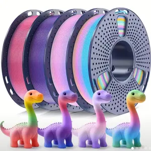 Pack of 4: Rainbow PLA Filament 1.75mm, 250g, Fast Color Change Each 8 Meters