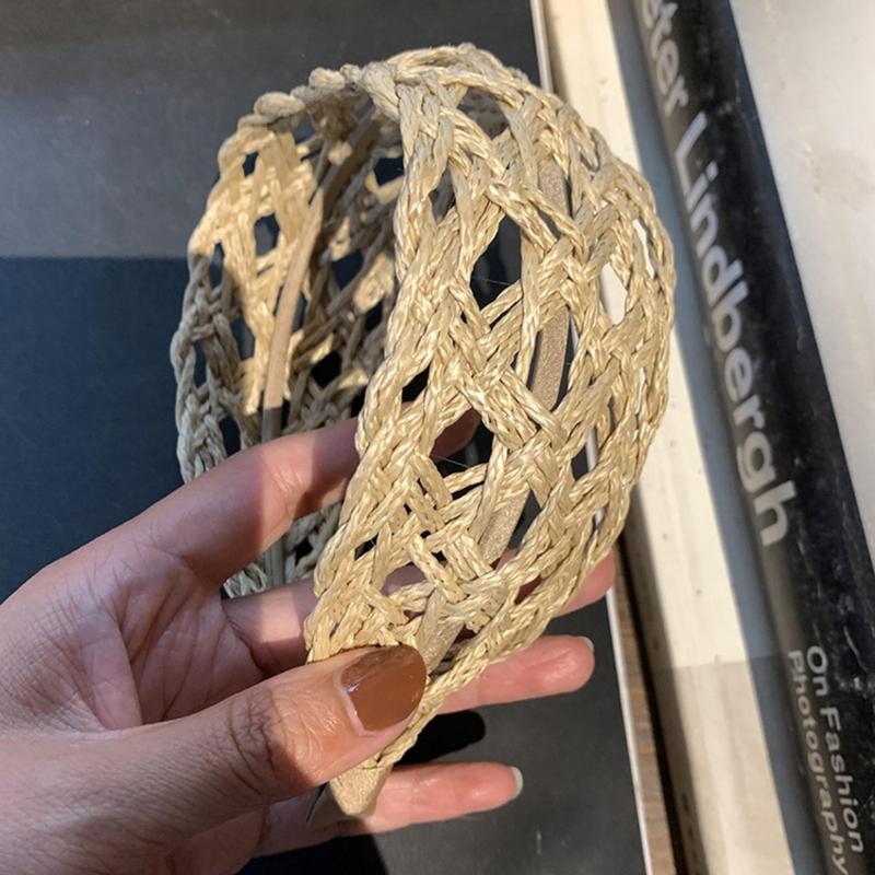 Bohemian Elegance Handwoven Wide Headband – New Artisan Braided Hair Accessory for Vacation & High Crown Styling