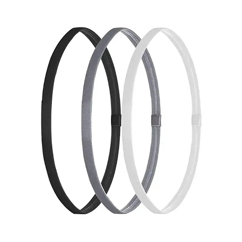 Unisex Anti-Slip Silicone Headbands, Set of 3, Ideal for Yoga & Running, Workout Headband, Sweat-Wicking Sports Hair Bands, Non Slip Headbands, Universal Design