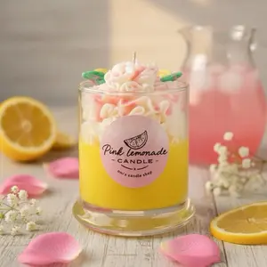 Pink Lemonade Candle- smells amazing- hints of lemon and sweet meringue Decor Ornaments Decoration Spring candles