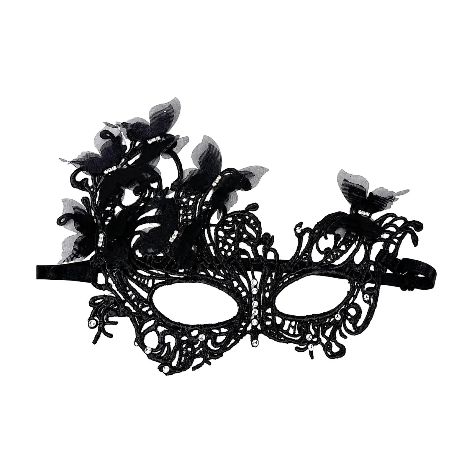 OIDEA Women's Lace Fabric Masquerade Mask - Vintage Half-Face Mask with 3D Butterfly, Rhinestone Accents, Comfortable for Halloween Party Wear, Party Accessories, Gift Option, Photo, Light