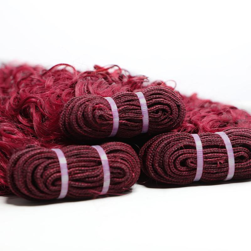 VIPbeauty Burgundy 99J Burmese Curly Bundles Human Hair 100% Unprocessed Virgin Hair Bundles Deals Human Hair Extensions 16A Raw Burmese Curly Human Hair Bundles for Black Women Natural Black Spiral Curly End Human Hair Weft Extensions