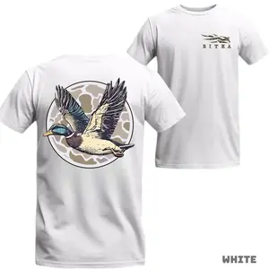 T-Shirt - Flying Mallard Duck Graphic with Circular Camo - Fashion Cotton Graphic Tees T-Shirt streetwear target finds