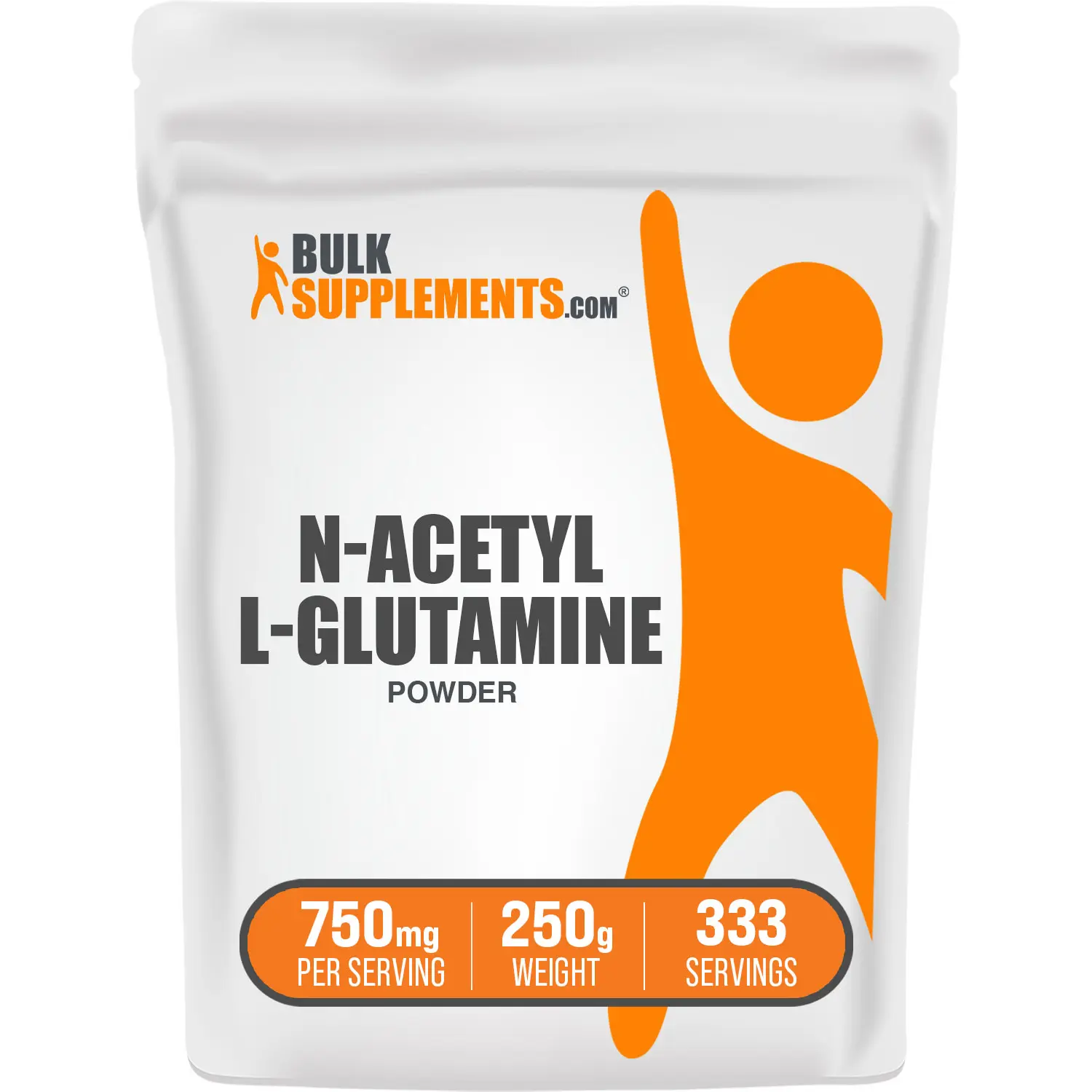 BulkSupplements N-Acetyl L-Glutamine Powder - Sugar-Free, Gluten-Free, Unflavored, Prop 65 Safe Dietary Supplement - 250g, 750mg per Serving, Amino Acids for Fitness, Cognitive Support, Nutritional Needs