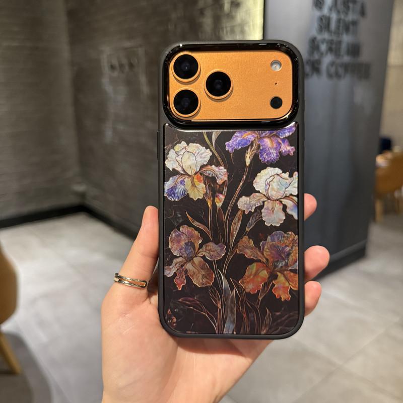 Compatible with for iPhone 17 Pro Max/16 Pro/15 Pro/14/13/12 Pink Leopard, Brown Leopard, Purple Floral Cat  phone case-LJK12-1