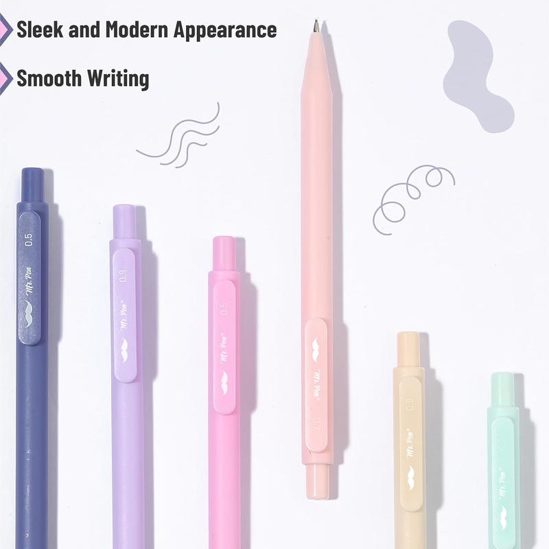 Mr. Pen- Pastel Mechanical Pencil Set with Lead Refills & Erasers, 6 Pack, 3 Sizes, 0.5 0.7 & 0.9mm, Aesthetic Mechanical Pencils Set