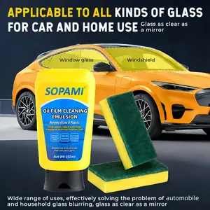 SOPAMI Car Glass Compound for Automotive Glass Polish -Removes Water Spots, Road Oils,Windshield Haze, and More