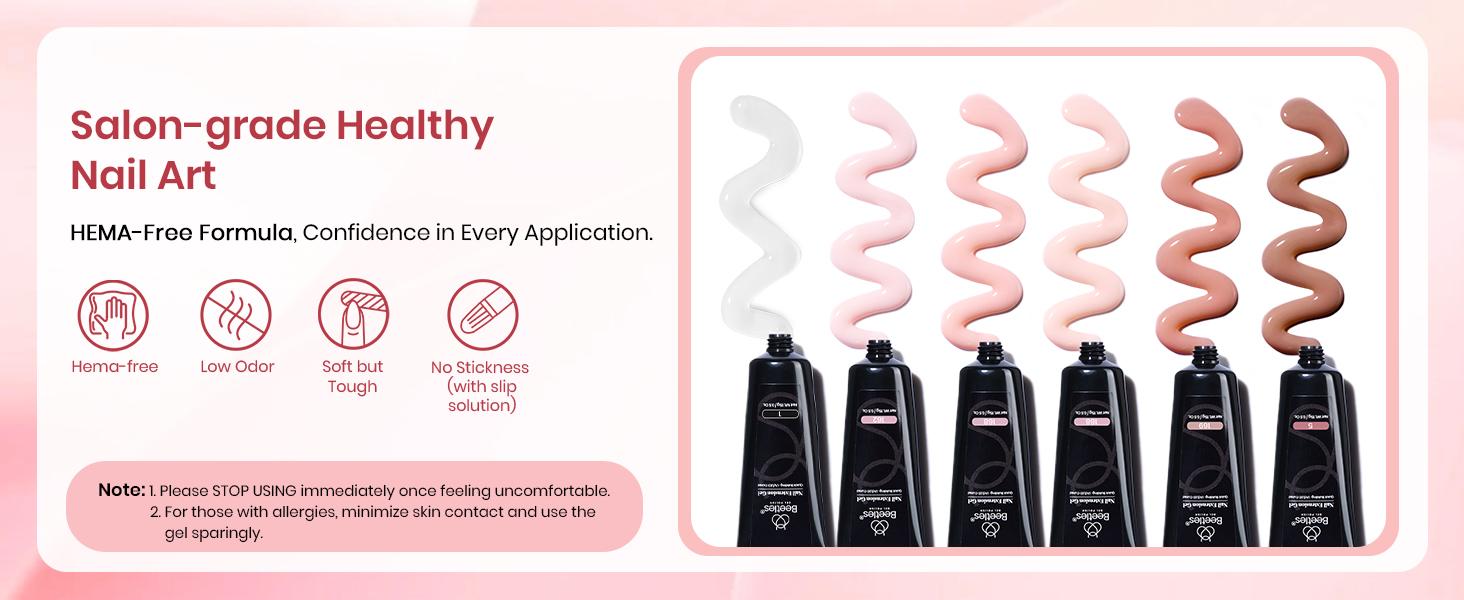 Beetles 6Colors Poly Gel Nail Extension Kit, Manicure Starter Kit Professional DIY Nail Art Kit for Starter with UV Lamp Top Coat Base Gel, Gift for Women gift for girls, Nail Manicure at home, Beginner friendly #TikTokShopBacktoSchool