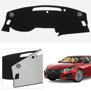 Canvcle Car Dash Cover for Nissan Altima 2019-2026 Without HUD Custom Fit Polyester Non-Slip Dashboard Cover with Anti-Glare and UV Protection Black Interior Accessories