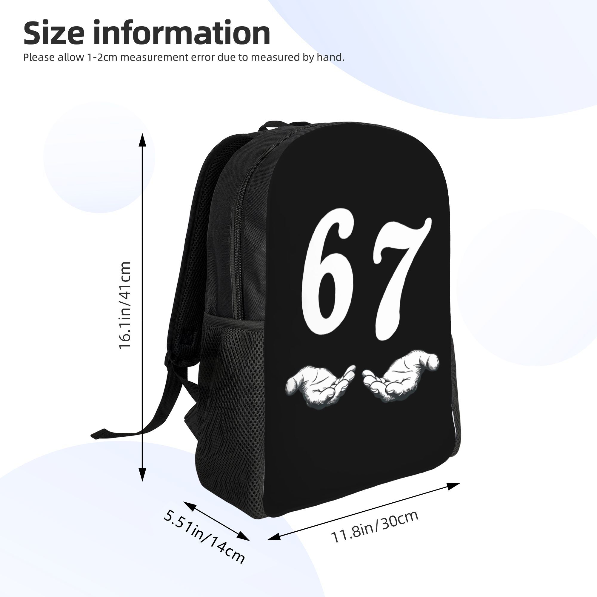 1pc 67 Meme & Six Seven Meme Backpack - Funny 67 Number Print School Bookbag, Large Capacity Rucksack Suitable for, Adults, Back to School, Travel, Daily Use - Lightweight & Machine Washable, for Teenager