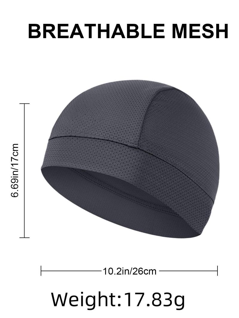 Unisex Solid Color Cycling Cap, 3 Counts Sports Cycling Liner Cap, Sweat-absorbent Sports Cycling Cap Uv Protection for Men & Women