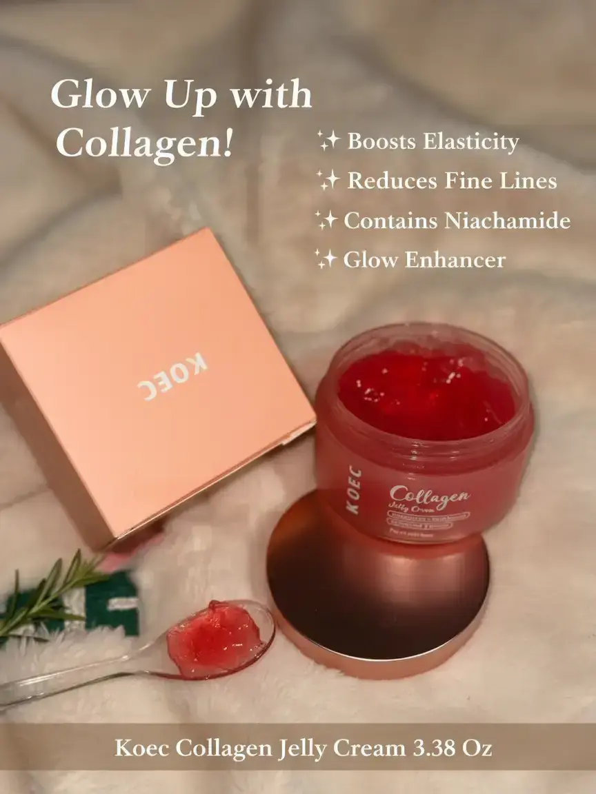 KOEC Collagen Jelly Facial Moisturizer - Niacinamide & Freeze-Dried Hydrolyzed Collagen Face Care Product, Hydrating, Smoothing, Repairing, Boosts Elasticity, Evens Dullness, Enhances Radiance (3.38 fl.oz)