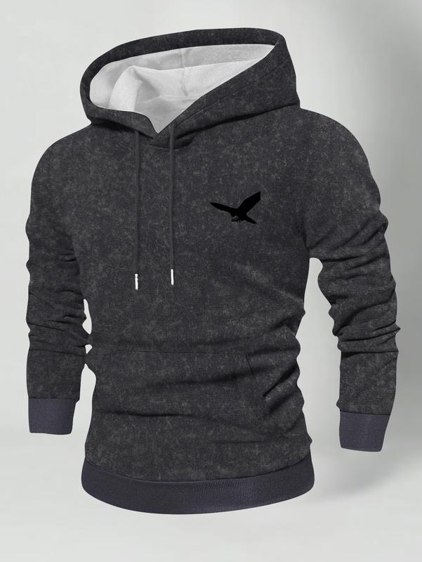 Men's Autumn Winter Long Sleeve Pocket Personalized Tie-Dye Snowflake Washed Vintage Hooded Sweatshirt Fashion Casual Sports Street Style Brand Outdoor Men's Headwear Top, Suitable as a Gift for Husband or Boyfriend