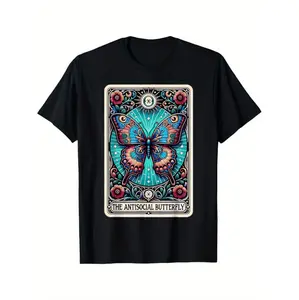 Butterfly Tarot Classic Crew Neck T-Shirt For Men Menswear Top