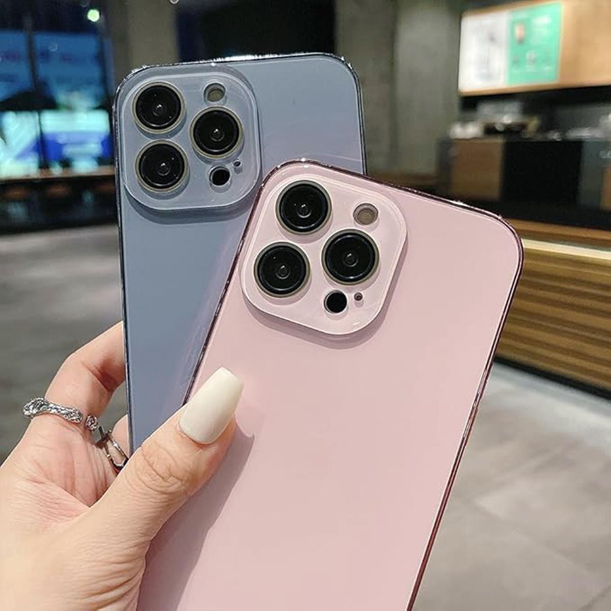 Electroplated Matte Acrylic Tempered Glass for iPhone Protective Case for iPhone 17 16 15 14 13 12 11/Pro/Max, 2025 New Ultra-Thin Original Color Acrylic Phone Cover