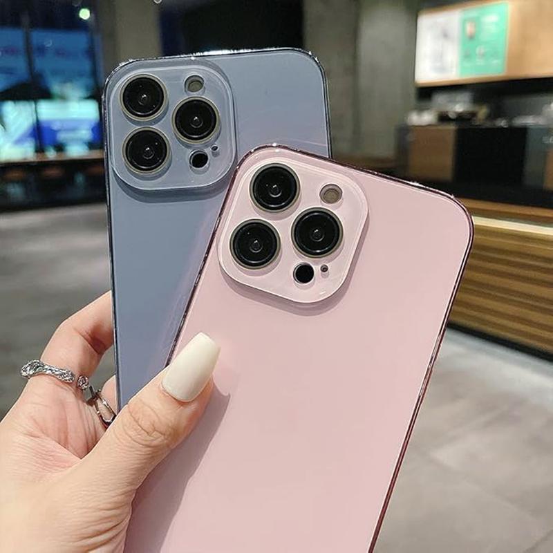 Electroplated Matte Acrylic Tempered Glass for iPhone Protective Case for iPhone 17 16 15 14 13 12 11/Pro/Max, 2025 New Ultra-Thin Original Color Acrylic Phone Cover