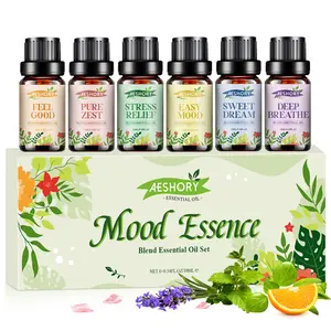 Mood Diffuser Oils Gift Set - 6x10ML Luxury Fragrance Oil Blend, Mood Scent Essential Oils Set for Diffuser, Candle, Soap Making Scents