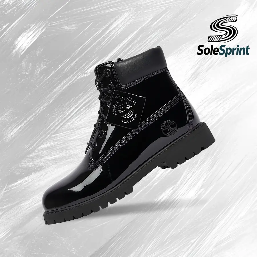 Timberland 6" Premium Waterproof Patent Boots (GS) - Women's Black Footwear, Vintage, Shock-Absorbing Comfort, Gym-Streetwear Casual, Back to School - TB0A6BET EL6, Casual Wear, Patent Leather