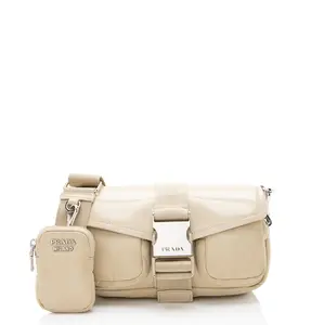 Pre-owned PRADA Leather Crossbody Bags Tessuto Spazzolato Buckle Crossbody