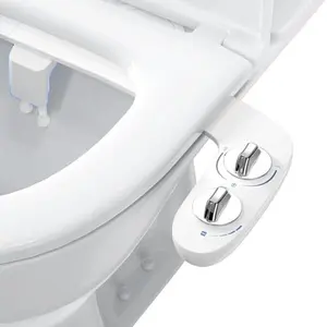 Bidet Attachment for Toilet - Dual Nozzle Feminine Wash, Bidet Sprayer for Bathroom,Adjustable Water Pressure,Non-Electric Toilet Bidet for Bathroom Accessories(white double-handle wheel)