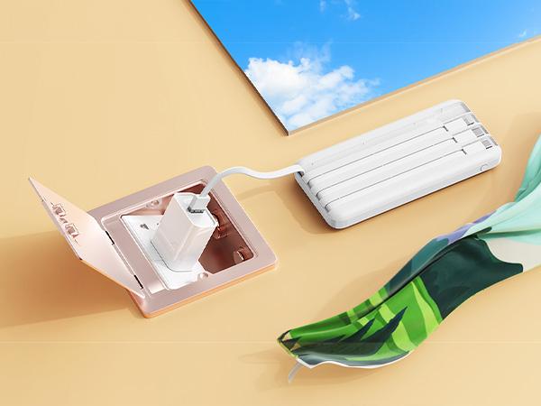 Charmast 10000mAh Portable Charger with Built-in Cables, Slim Power Bank with 6 Outputs & 3 Inputs, 6A Fast Charging Travel Battery Pack for Phones and Tablets Charmast 10000mAh Portable Charger with Built-in Cables, Slim Power Bank with 6 Outputs & 3 Inputs, 6A Fast Charging Travel Battery Pack for Phones and Tablets