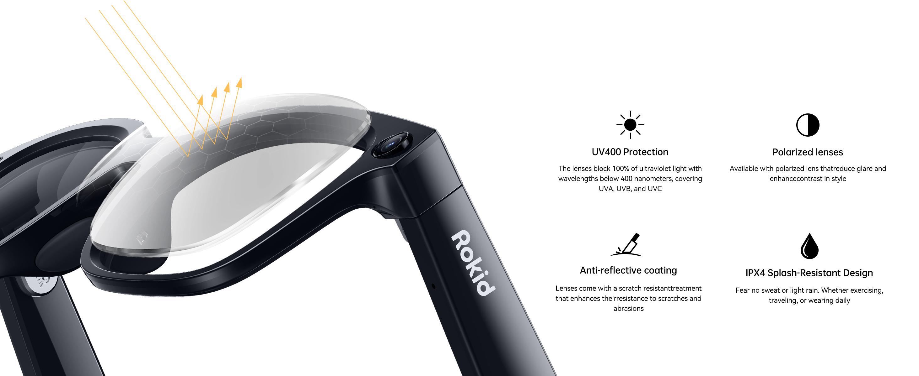 Rokid 2026 AI Glasses Style smart glasses with Gemini3 flash, real-time translation,12MP & 4K Camera, open-ear audio, Lightweight (38.5g), voice-controlled assistant, Hands-Free Calls, Productivity for Travel, Work(no display)