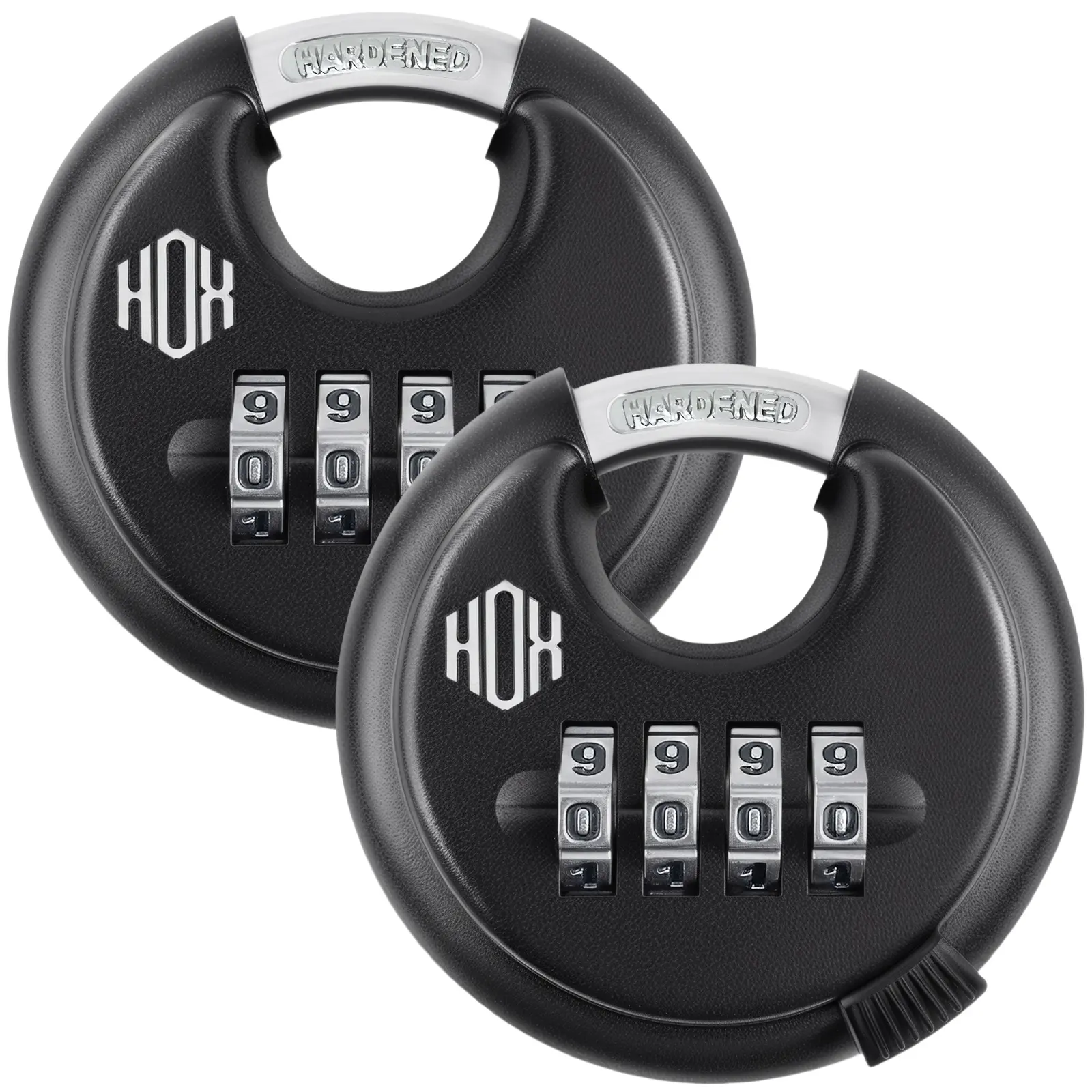 HOX Keyless 4-Digit Combination Padlock, 3/8-Inch Hardened Steel Resistant Shackle, 2.74-Inch Zinc Alloy Wide Body, Heavy-Duty Lock for Gates Lock, Trailers, Sheds, Storage Lockers, Truck Work Boxes, Box Lock