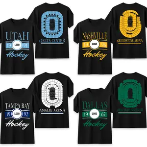 Vintage All Team Hockey 2 Sided Black T-Shirt, Retro All Teams ICE Hockey Shirt, Game Day Shirt, Gift Fan Sport Menswear Tops Crewneck