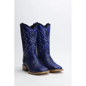 Ranchers Faux Python (Printed Cowhide) - Black/Blue