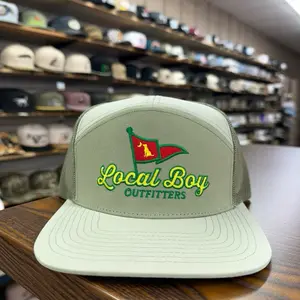 Front Pin 7 Panel Hat - Pale Sage